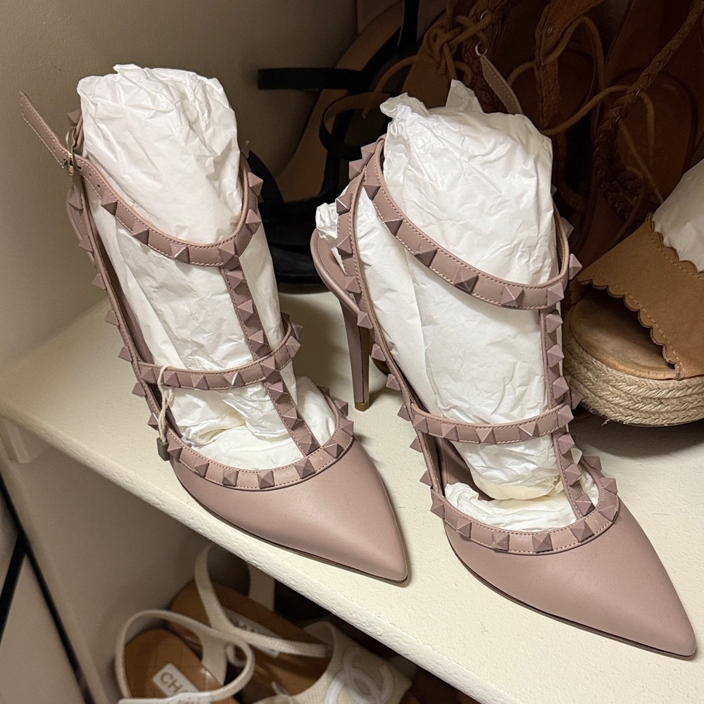 Valentino Garavani Pink Studded Heels